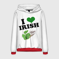Толстовка-худи мужская Ireland, I love Irish, цвет: 3D-красный