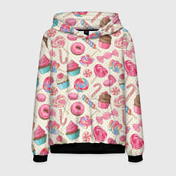 Толстовка-худи мужская Радости для сладости, цвет: 3D-черный
