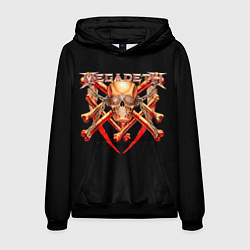 Толстовка-худи мужская Megadeth: Gold Skull, цвет: 3D-черный