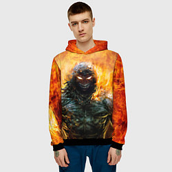 Толстовка-худи мужская Disturbed: Monster Flame, цвет: 3D-черный — фото 2