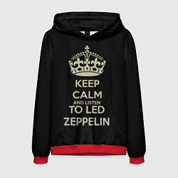 Толстовка-худи мужская Keep Calm & Led Zeppelin, цвет: 3D-красный