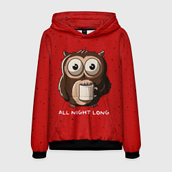 Толстовка-худи мужская Ночная сова, цвет: 3D-черный