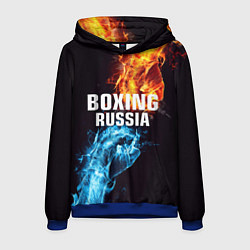 Толстовка-худи мужская Boxing Russia, цвет: 3D-синий