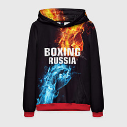 Толстовка-худи мужская Boxing Russia, цвет: 3D-красный