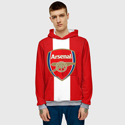 Толстовка-худи мужская Arsenal FC: Red line, цвет: 3D-меланж — фото 2