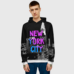 Толстовка-худи мужская Flur NYC, цвет: 3D-белый — фото 2