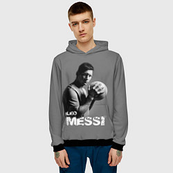 Толстовка-худи мужская Leo Messi, цвет: 3D-черный — фото 2