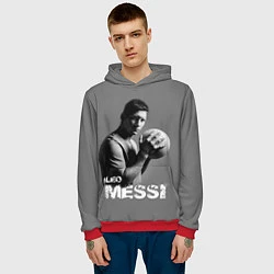Толстовка-худи мужская Leo Messi, цвет: 3D-красный — фото 2