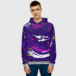 Толстовка-худи мужская Фиолетовый акрил, цвет: 3D-меланж — фото 2