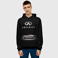 Толстовка-худи мужская Infiniti, цвет: 3D-черный — фото 2