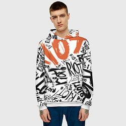 Толстовка-худи мужская Paramore: Riot, цвет: 3D-белый — фото 2