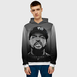 Толстовка-худи мужская Ice Cube: Gangsta, цвет: 3D-белый — фото 2