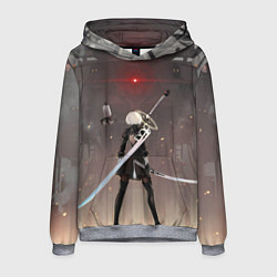 Толстовка-худи мужская Мечница 2B: Nier, цвет: 3D-меланж