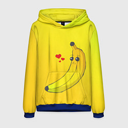 Толстовка-худи мужская Just Banana (Yellow), цвет: 3D-синий