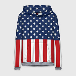 Толстовка-худи мужская Флаг США, цвет: 3D-меланж