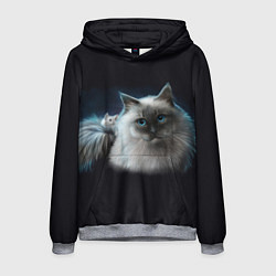 Толстовка-худи мужская Кошка и мышка, цвет: 3D-меланж