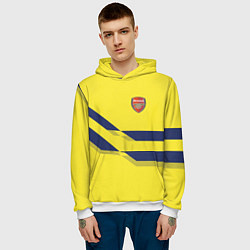 Толстовка-худи мужская Arsenal FC: Yellow style, цвет: 3D-белый — фото 2