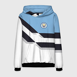 Толстовка-худи мужская Manchester City FC: White style, цвет: 3D-черный