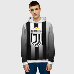 Толстовка-худи мужская Juventus FC: New logo, цвет: 3D-белый — фото 2