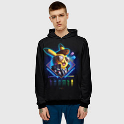 Толстовка-худи мужская Retro Pikachu, цвет: 3D-черный — фото 2