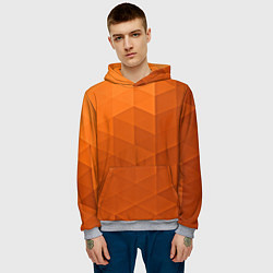 Толстовка-худи мужская Orange abstraction, цвет: 3D-меланж — фото 2