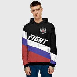 Толстовка-худи мужская Fight Russia, цвет: 3D-черный — фото 2