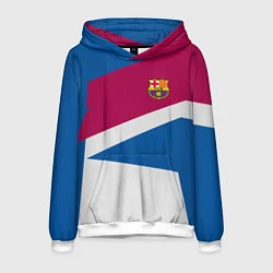 Толстовка-худи мужская FC Barcelona: Sport Geometry, цвет: 3D-белый