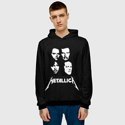 Толстовка-худи мужская Metallica - rock band, цвет: 3D-черный — фото 2