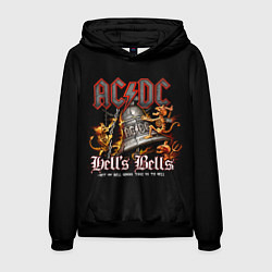 Толстовка-худи мужская AC DC - bell with devils, цвет: 3D-черный