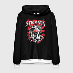 Толстовка-худи мужская Stigmata Skull, цвет: 3D-белый