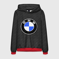 Толстовка-худи мужская BMW CARBON БМВ КАРБОН, цвет: 3D-красный