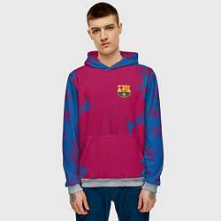 Толстовка-худи мужская FC Barcelona: Purple Original, цвет: 3D-меланж — фото 2