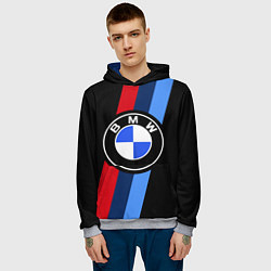 Толстовка-худи мужская BMW 2021 M SPORT БМВ М СПОРТ, цвет: 3D-меланж — фото 2