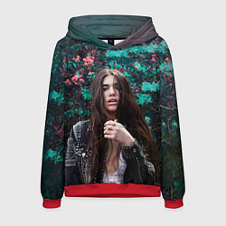 Толстовка-худи мужская Dua Lipa: Floral, цвет: 3D-красный