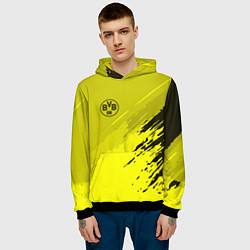 Толстовка-худи мужская FC Borussia: Yellow Original, цвет: 3D-черный — фото 2