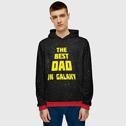 Толстовка-худи мужская The Best Dad in Galaxy, цвет: 3D-красный — фото 2