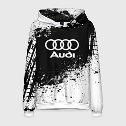 Толстовка-худи мужская Audi: Black Spray, цвет: 3D-белый