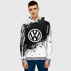 Толстовка-худи мужская Volkswagen: Black Spray, цвет: 3D-меланж — фото 2