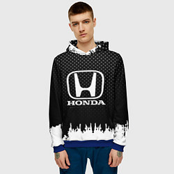 Толстовка-худи мужская Honda: Black Side, цвет: 3D-синий — фото 2