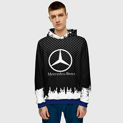 Толстовка-худи мужская Mercedes-Benz: Black Side, цвет: 3D-синий — фото 2