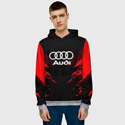 Толстовка-худи мужская Audi: Red Anger, цвет: 3D-меланж — фото 2