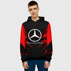 Толстовка-худи мужская Mercedes-Benz: Red Anger, цвет: 3D-черный — фото 2