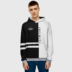Толстовка-худи мужская Infiniti: B&W Lines, цвет: 3D-меланж — фото 2