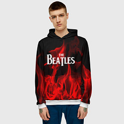 Толстовка-худи мужская The Beatles: Red Flame, цвет: 3D-белый — фото 2
