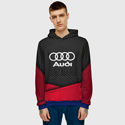 Толстовка-худи мужская Audi: Grey Carbon, цвет: 3D-синий — фото 2