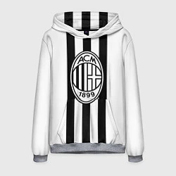 Толстовка-худи мужская AC Milan: Black & White, цвет: 3D-меланж