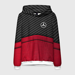 Толстовка-худи мужская Mercedes Benz: Red Carbon, цвет: 3D-белый