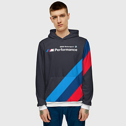 Толстовка-худи мужская BMW M Performance, цвет: 3D-белый — фото 2