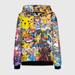 Толстовка-худи мужская Pokemon Bombing, цвет: 3D-черный