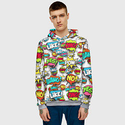 Толстовка-худи мужская Pop art Fashion, цвет: 3D-меланж — фото 2